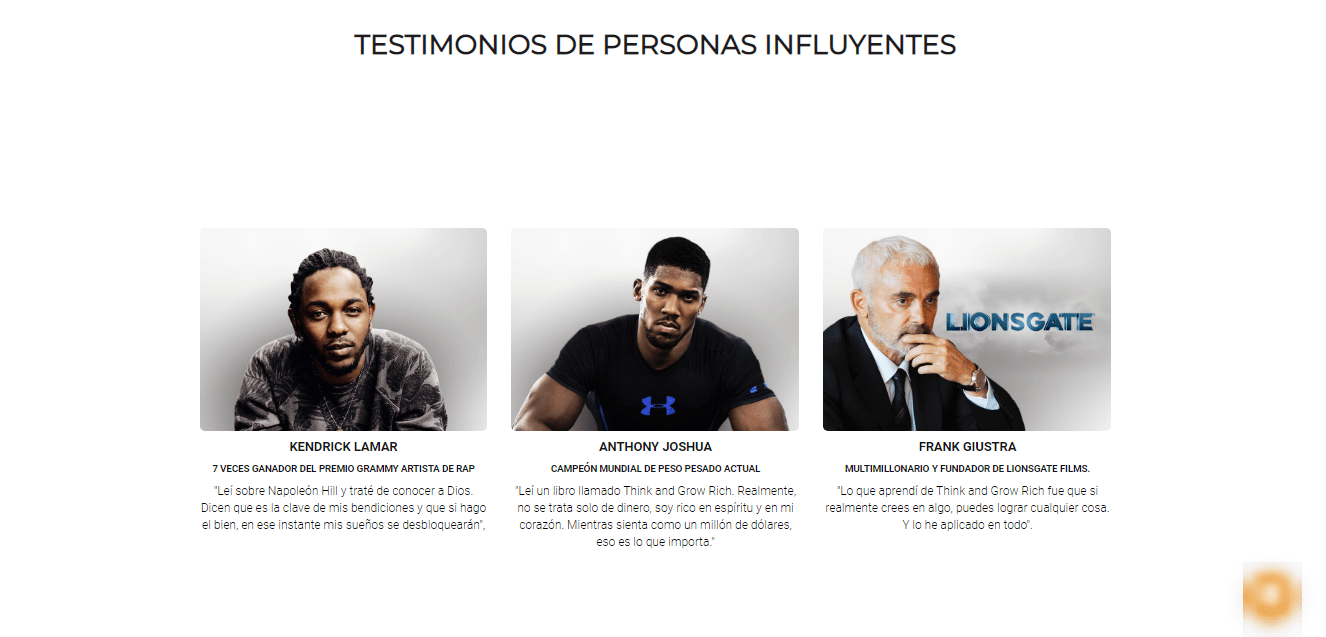 Piense y Hágase Rico – El Legado (Español) testimonios - Piense y Hágase Rico – El Legado (Español)